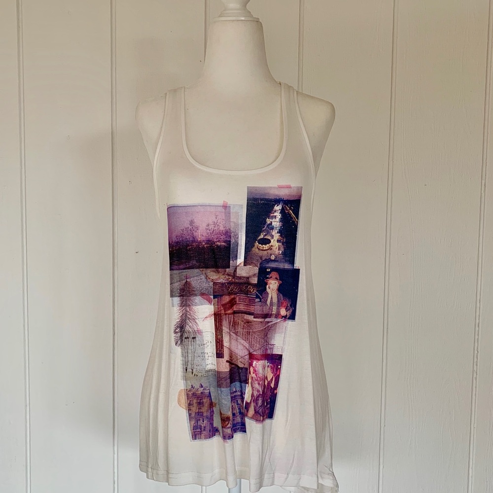 H&M Longline Graphic Tank Top